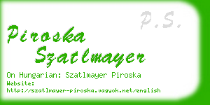 piroska szatlmayer business card